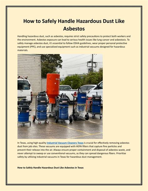 Step-by-Step Safely Handling Minor Asbestos Dust