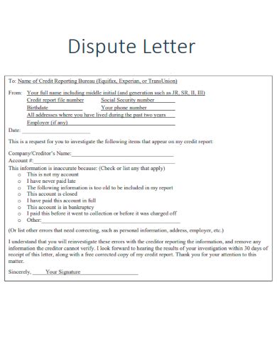 Steps for Filing a Dispute Letter