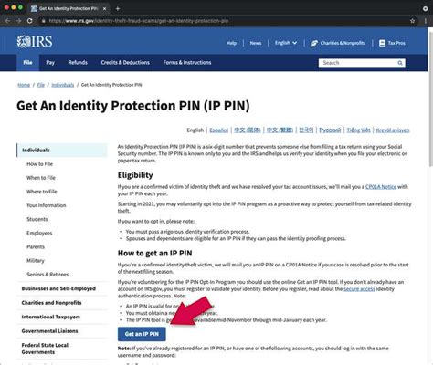 Steps to Access the IRS Get an IP PIN Tool