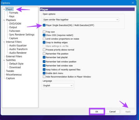 Steps to Enable Multiple Instances of KMPlayer