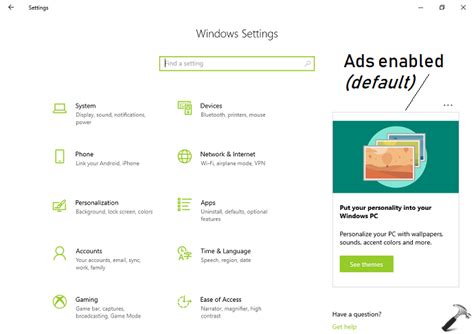 Steps to disable Windows 10 app ads
