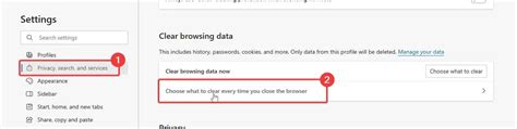 Steps to enable Clear Browsing Data on Exit