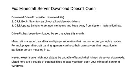 Steps to solve Minecraft server download problems: