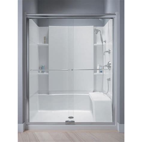STERLING Finesse 595/8 in. x 701/16 in. Frameless Sliding Shower Door in Silver with Handle