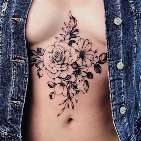 Sternum Tattoo Flower