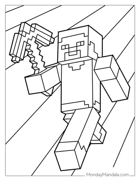Steve Coloring Page Minecraft
