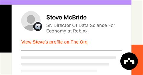 Steve McBride - Sr. Director of Data Science for Economy - Roblox 