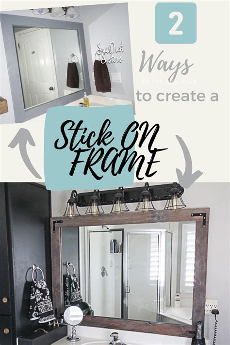 DIY StickOn Mirror Frame Bathroom mirrors diy, Diy mirror frame