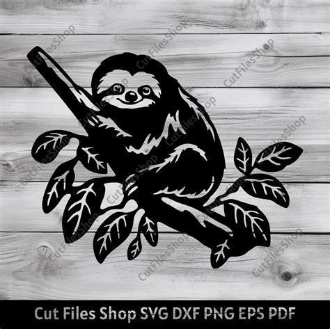Download Stickers Cute Sloth Characters Silhouette DXF Files