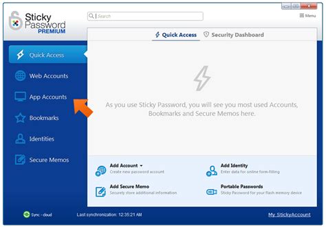 Sticky Password – App Accounts