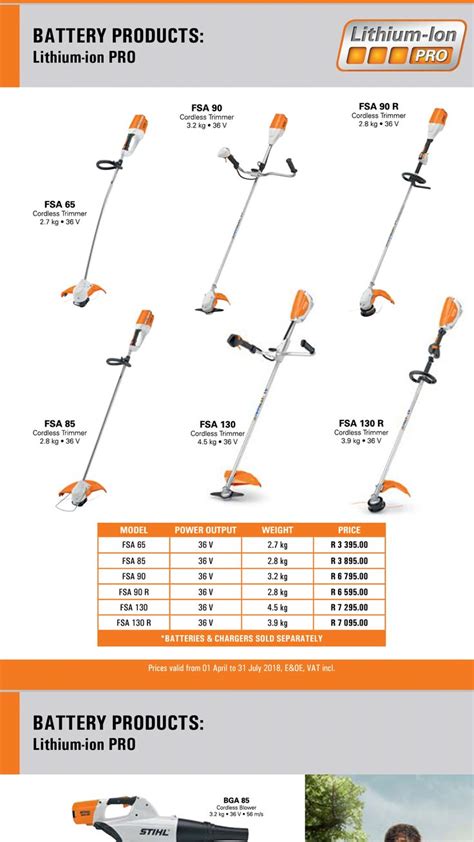 Stihl Trimmer Comparison Chart