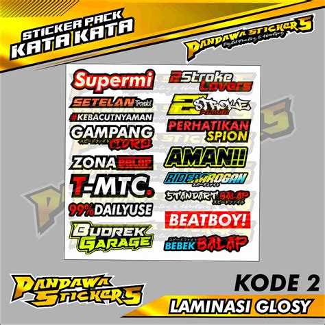 Stiker Kata Motor
