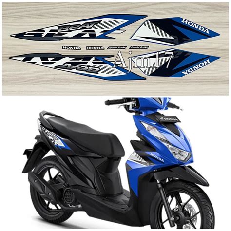 Stiker Motor Beat Biru