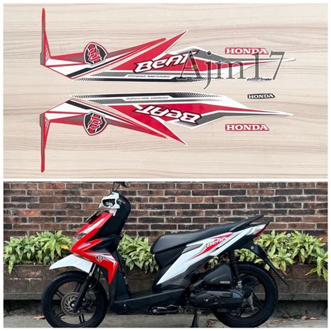 Stiker Motor Beat Merah