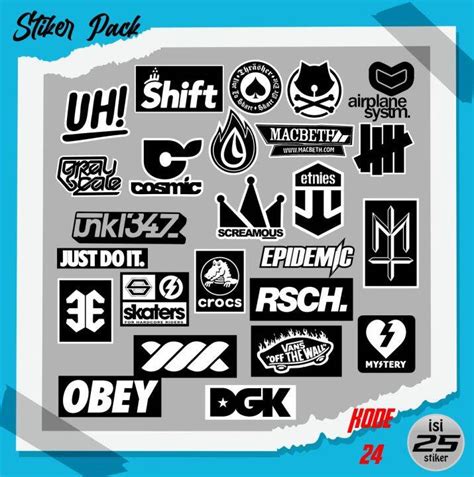Stiker Motor Hitam Putih