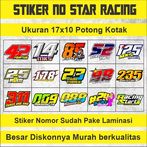 Stiker Nomor Balap Motor