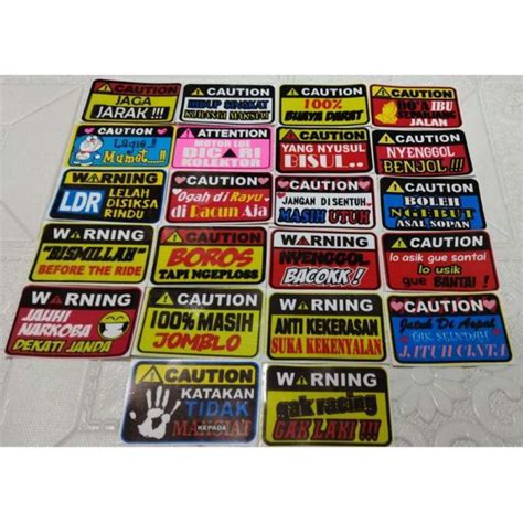Stiker Warning Motor