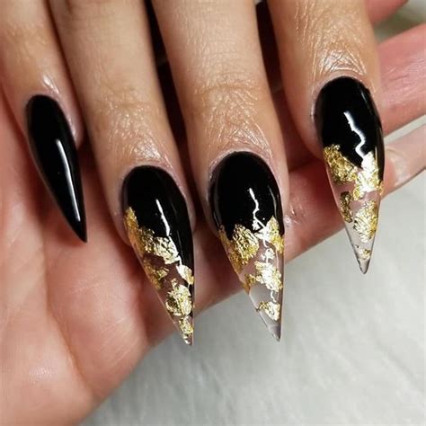 Stiletto Nails Gold Flake: The Latest Trend In Nail Art