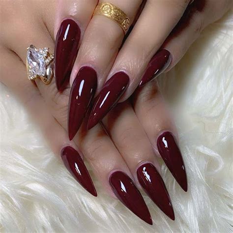 Stiletto Nails Maroon: The Latest Trend In Nail Art
