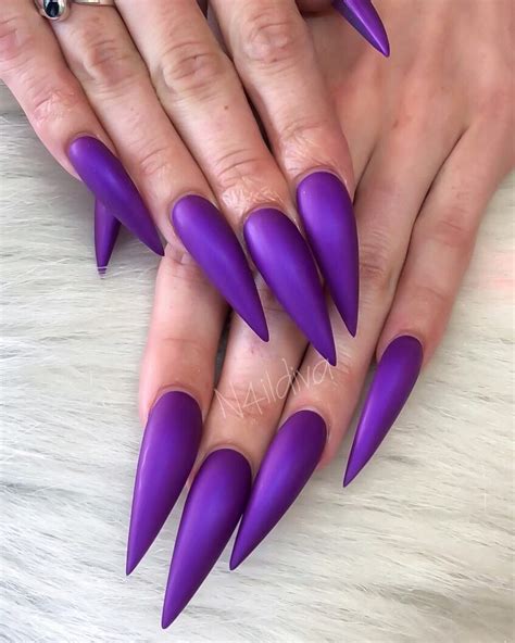 Stiletto Nails Purple Dark: The Trending Nail Style Of 2023