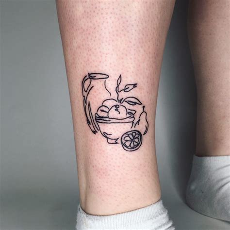 Outline still life tattoo by Chinatown Stropky