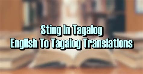 Sting In Tagalog
