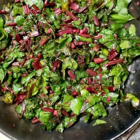 Stir-Frying Beetroot Tops