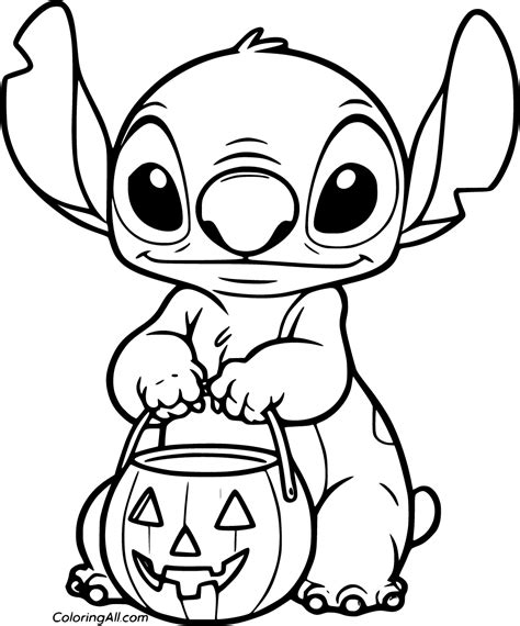 Stitch Halloween Coloring Pages Printable