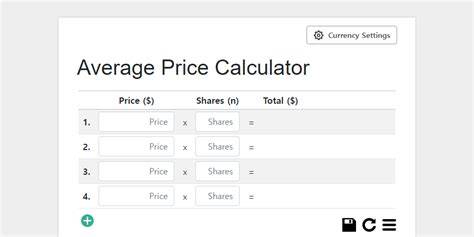 Stock Average Price Calculator Excel Template