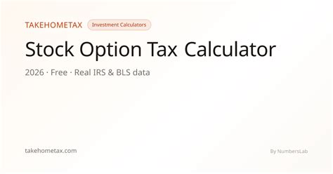 Stock Option Tax Calculator