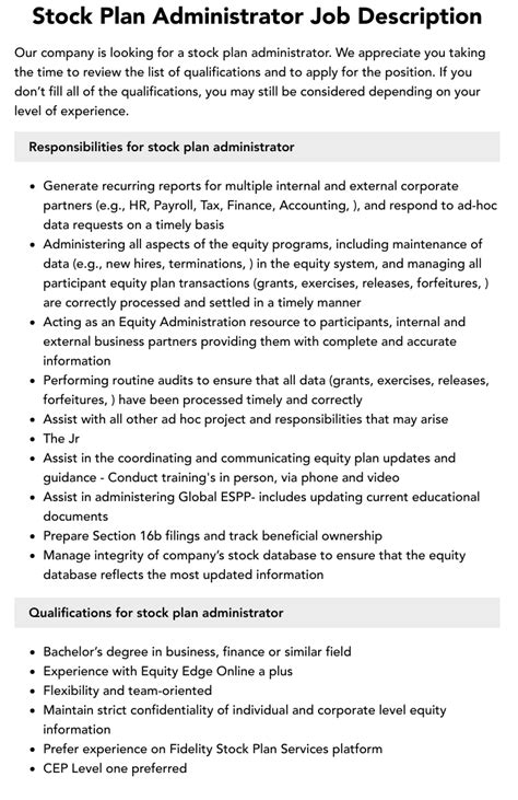 Stock Plan Administrator