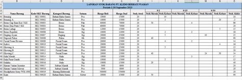Stok Gudang Excel Gratis