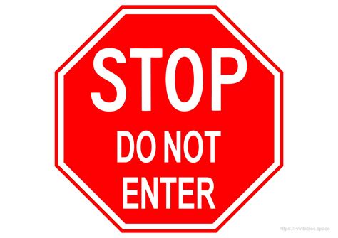 Stop Do Not Enter Sign Printable