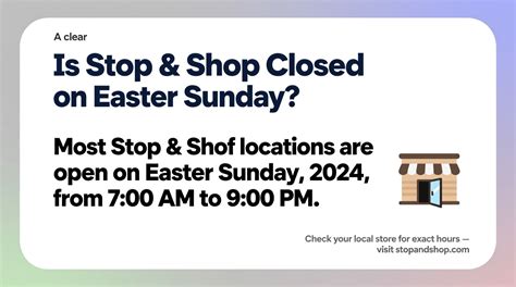 Stop And Shop Easter Sunday Hours