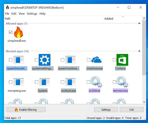 Stop Windows 10 Updates with SimpleWall