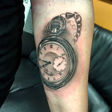 Black and Gray Stopwatch by Capone Tattoos