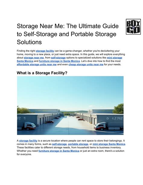 Unlock Unlimited Space: Discover Storage Near Me and Get Your First Month Free!