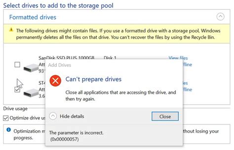 Storage Spaces access problems in Windows 10 2004