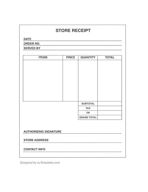 Store Receipt Template
