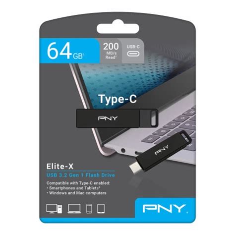 Store your files in a flash with the PNY 64GB Elite-X Type-C USB Flash Drive