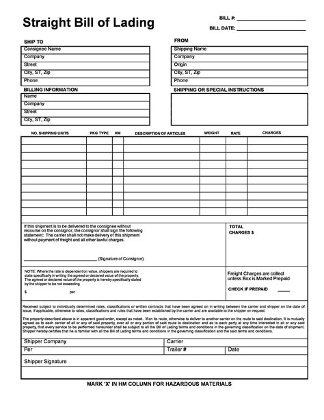 FREE 9+ Sample Bill of Lading Forms in PDF