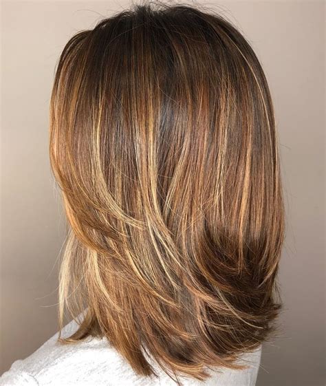 Straight Layered Haircuts Medium Length Back View Shoulder Length Hair
Style