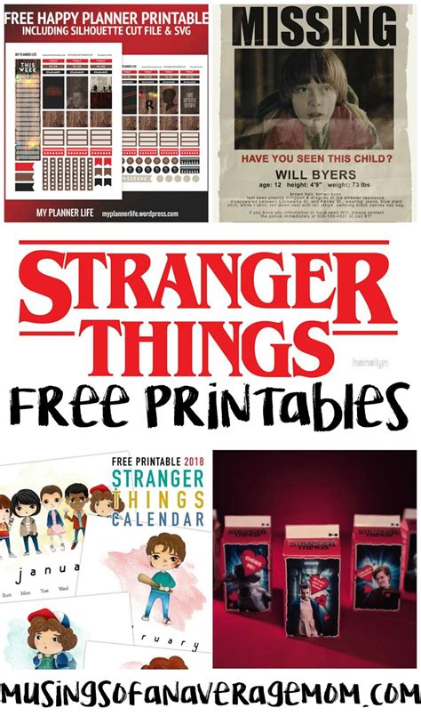 Stranger Things Free Printable