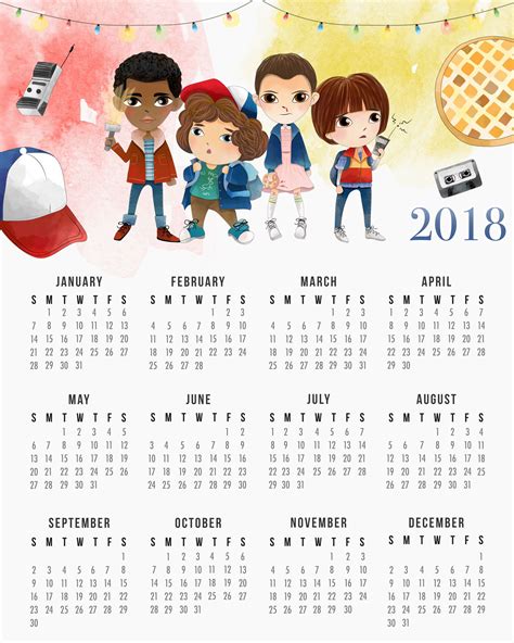 Stranger Things Printable Calendar