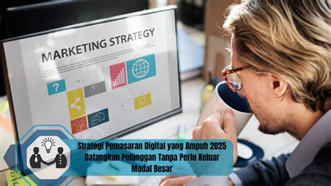 Ilustrasi strategi pemasaran digital menggunakan media sosial dan SEO