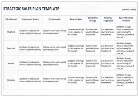 Strategic Sales Plan Template
