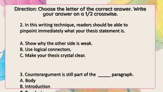 Strategies to Pinpoint the Correct Answer