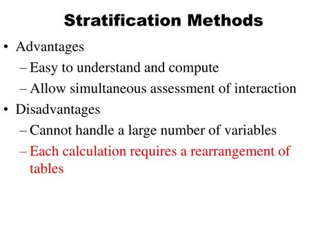 Stratification Methods