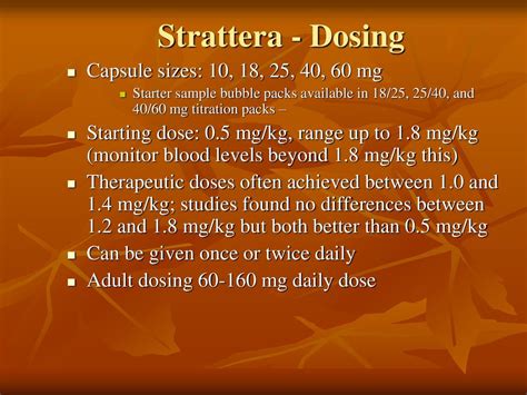 Strattera Dosage Chart