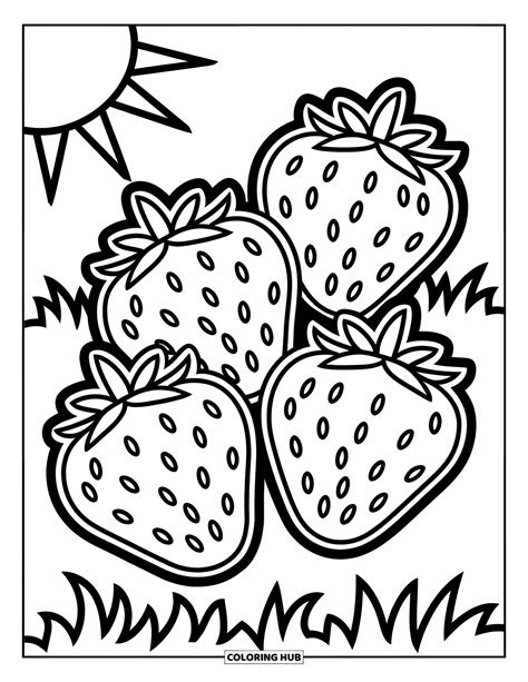 Strawberries Coloring Page